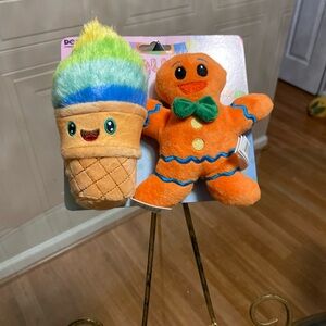 Multicolor Set Of Gingerbread Cookies 6” & Ice cream 🍦 6.5 Clinker & Squeaker.
